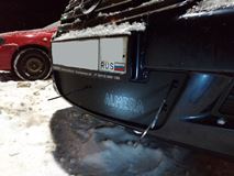 Зимняя заглушка решетки переднего бампера Nissan Almera 2014-